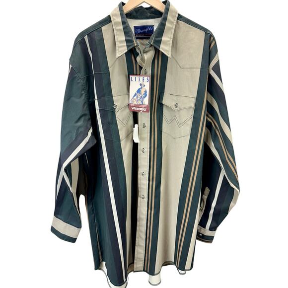 NEW VTG 90s Wrangler Brushpopper Lites Shirt Men's Size 18 1/2x36 (XXL) - Picture 1 of 6
